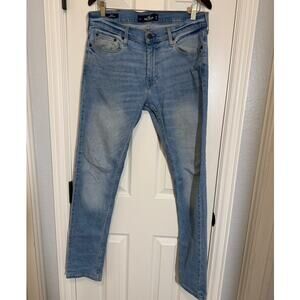Hollister Skinny Jeans 32 Epic Flex Light Wash Stretch Denim Casual Streetwear